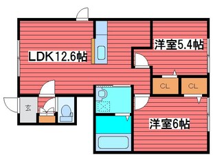 エスポワール月寒東の物件間取画像